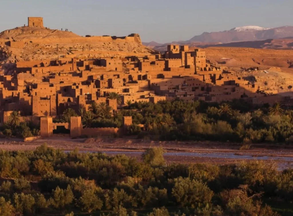 Panoramic view of Ait Benhaddou’s earthen architecture during an 8 day Morocco trip