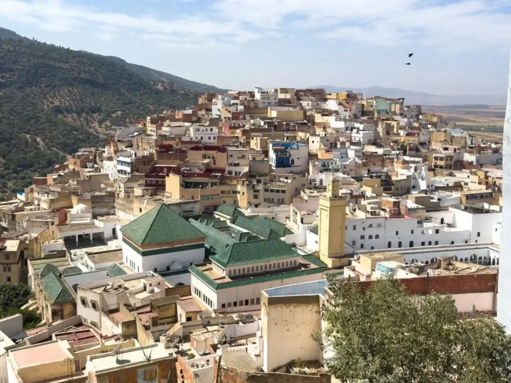 Panoramic view of the ancient Fes Medina from the Borj, a must-see before you travel from Fes to Marrakech.